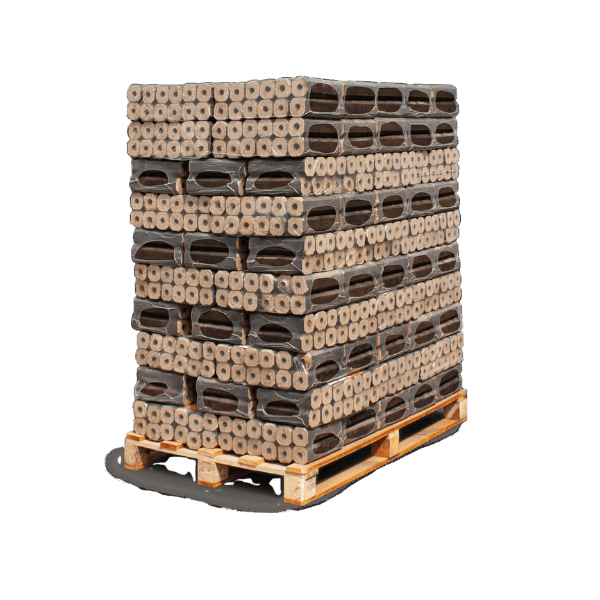 Heizfuxx PiniKay Octagon Hartholzbriketts – 960 kg Palette (96 x 10 kg) Hochverdichtete Premium Holzbriketts für Kamin & Ofen